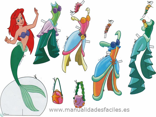 Muñecas recortables de las princesas Disney – Manualidades faciles